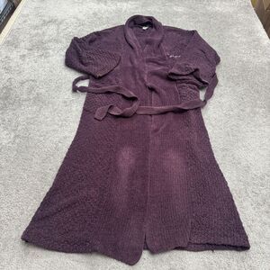 Soybu Shot To Earth Knitted Belted Long Coat Robe Womens S/M Purple Bathrobe